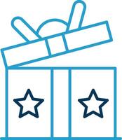 Gift Line Blue Two Color Icon vector