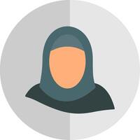 hijab plano escala icono vector