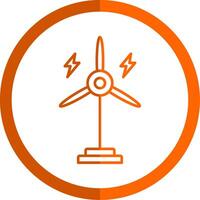 eólico turbina línea naranja circulo icono vector