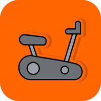 Exercising Bike Filled Orange background Icon vector