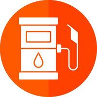 Fuel Station Glyph Red Circle Icon vector