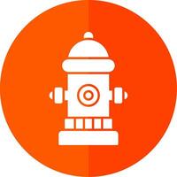 Fire Hydrant Glyph Red Circle Icon vector