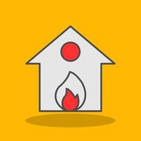 Burning House Filled Shadow Icon vector