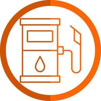 Fuel Station Line Orange Circle Icon vector