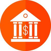 Bank Glyph Red Circle Icon vector