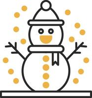 Snowman Skined Filled Icon vector