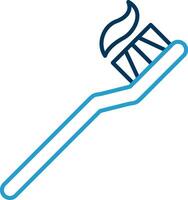 Toothbrush Line Blue Two Color Icon vector