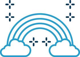 Rainbow Line Blue Two Color Icon vector