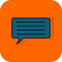 Message Filled Orange background Icon vector