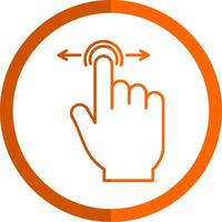 Swipe Line Orange Circle Icon vector