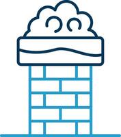 Chimney Top Line Blue Two Color Icon vector
