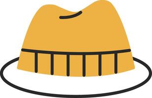 fedora sombrero desollado lleno icono vector