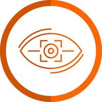 Vision Line Orange Circle Icon vector