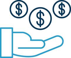 Donations Line Blue Two Color Icon vector