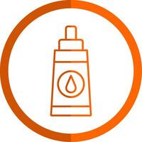 lubricante línea naranja circulo icono vector