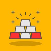 Gold Ingot Filled Shadow Icon vector
