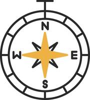 Compass Skined Filled Icon vector