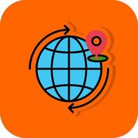 Worldwide Shipping Filled Orange background Icon vector