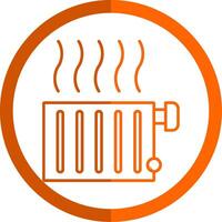 radiador línea naranja circulo icono vector