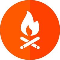 Fire Glyph Red Circle Icon vector