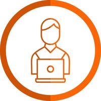 Working Line Orange Circle Icon vector