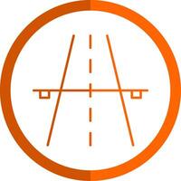 Highway Line Orange Circle Icon vector