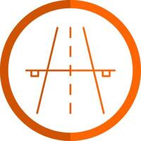 autopista línea naranja circulo icono vector