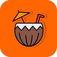 Coconut Filled Orange background Icon vector