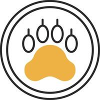 Pawprint Skined Filled Icon vector