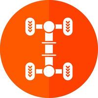 Chassis Glyph Red Circle Icon vector