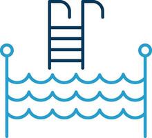 Swimming Pool Line Blue Two Color Icon vector