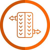 Wheel Alignment Line Orange Circle Icon vector