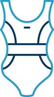 Swimsuit Line Blue Two Color Icon vector