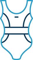 Swimsuit Line Blue Two Color Icon vector