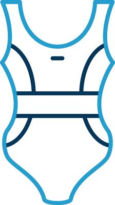 Swimsuit Line Blue Two Color Icon