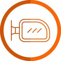 Side Mirror Line Orange Circle Icon vector