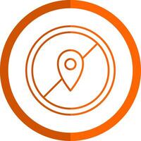 Avoid Line Orange Circle Icon vector