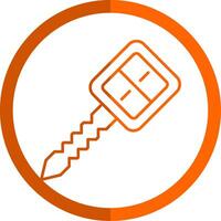 Car Key Line Orange Circle Icon vector