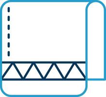 Towel Line Blue Two Color Icon vector