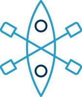 Kayak Line Blue Two Color Icon vector
