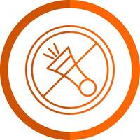 No Horn Line Orange Circle Icon vector