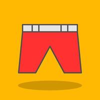 pantalones cortos lleno sombra icono vector