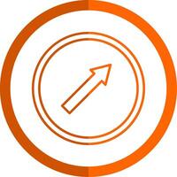 keep Right Line Orange Circle Icon vector