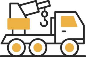 Crane Truck Skined Filled Icon vector