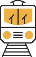 Train Skined Filled Icon vector