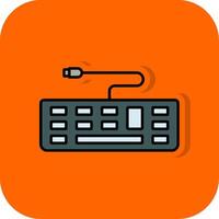 Keyboard Filled Orange background Icon vector