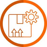 Production Line Orange Circle Icon vector