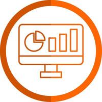 Dashboard Line Orange Circle Icon vector