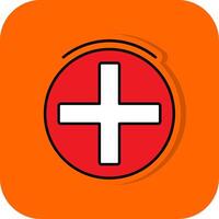 Plus Sign Filled Orange background Icon vector