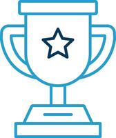 Trophy Line Blue Two Color Icon vector